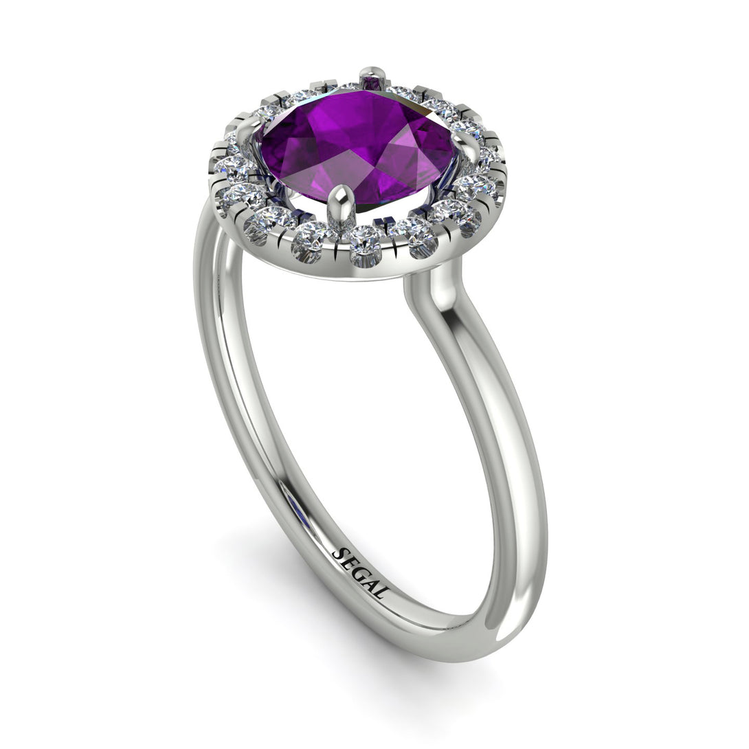 1ct Round Amethyst Engagement Ring - Natalia No. 303