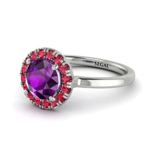 1ct Round Amethyst Engagement Ring - Natalia No. 312 image 1
