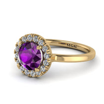 1ct Round Amethyst Engagement Ring - Natalia No. 301 image 1