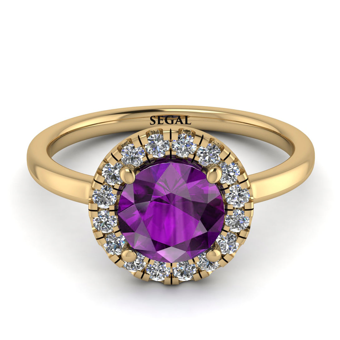 1ct Round Amethyst Engagement Ring - Natalia No. 301