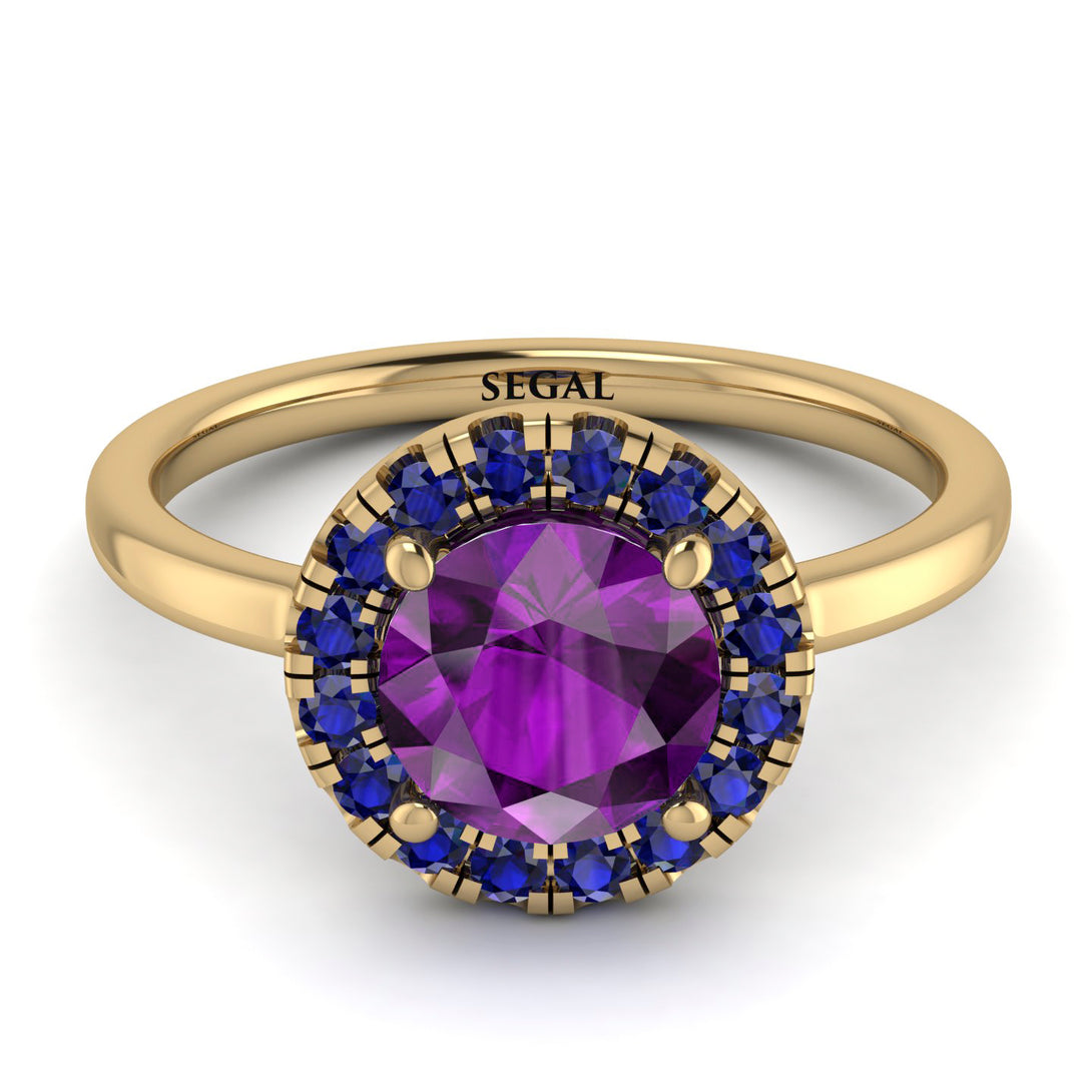 1ct Round Amethyst Engagement Ring - Natalia No. 313