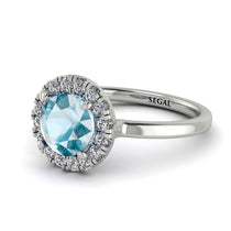 1ct Round Aquamarine Engagement Ring - Natalia No. 403 image 1