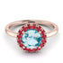 1ct Round Aquamarine Engagement Ring - Natalia No. 411