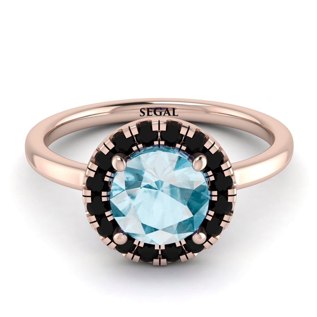 1ct Round Aquamarine Engagement Ring - Natalia No. 408