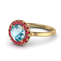 1ct Round Aquamarine Engagement Ring - Natalia No. 410 image 1