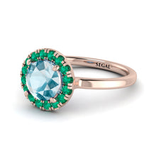 1ct Round Aquamarine Engagement Ring - Natalia No. 405 image 1