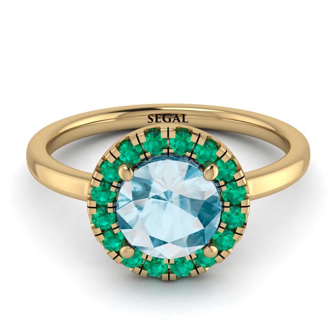 1ct Round Aquamarine Engagement Ring - Natalia No. 404