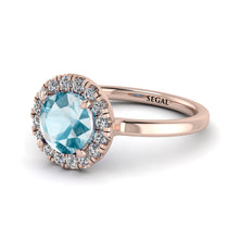 1ct Round Aquamarine Engagement Ring - Natalia No. 402 image 1