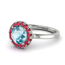 1ct Round Aquamarine Engagement Ring - Natalia No. 412 image 1