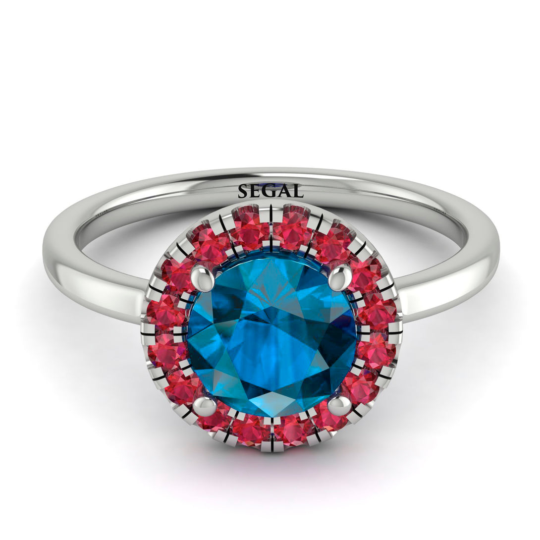 1ct Round Blue Topaz Engagement Ring - Natalia No. 512
