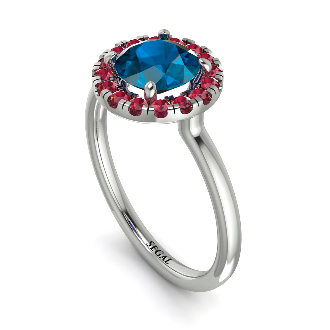 1ct Round Blue Topaz Engagement Ring - Natalia No. 512