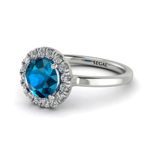 1ct Round Blue Topaz Engagement Ring - Natalia No. 503 image 1