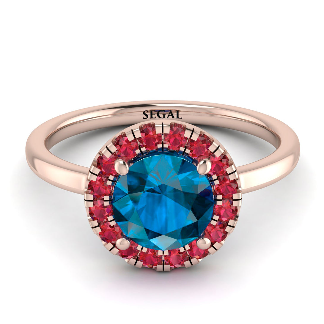 1ct Round Blue Topaz Engagement Ring - Natalia No. 511