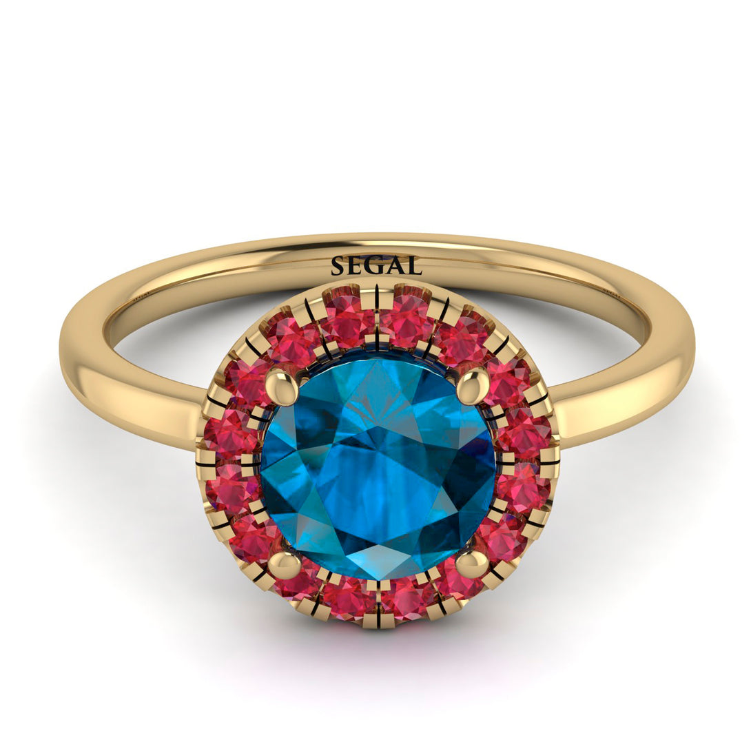 1ct Round Blue Topaz Engagement Ring - Natalia No. 510