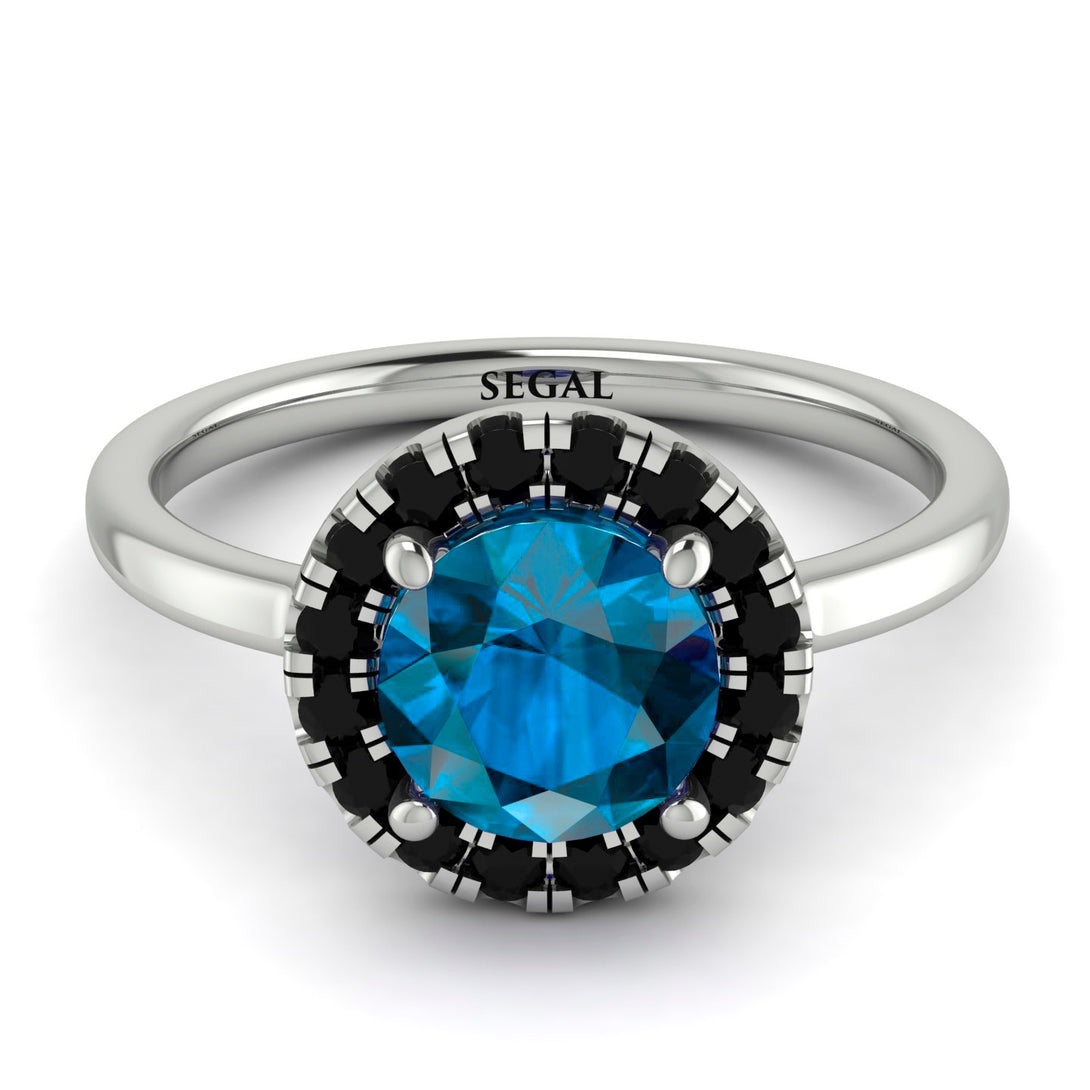 1ct Round Blue Topaz Engagement Ring - Natalia No. 509