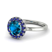 1ct Round Blue Topaz Engagement Ring - Natalia No. 515 image 1