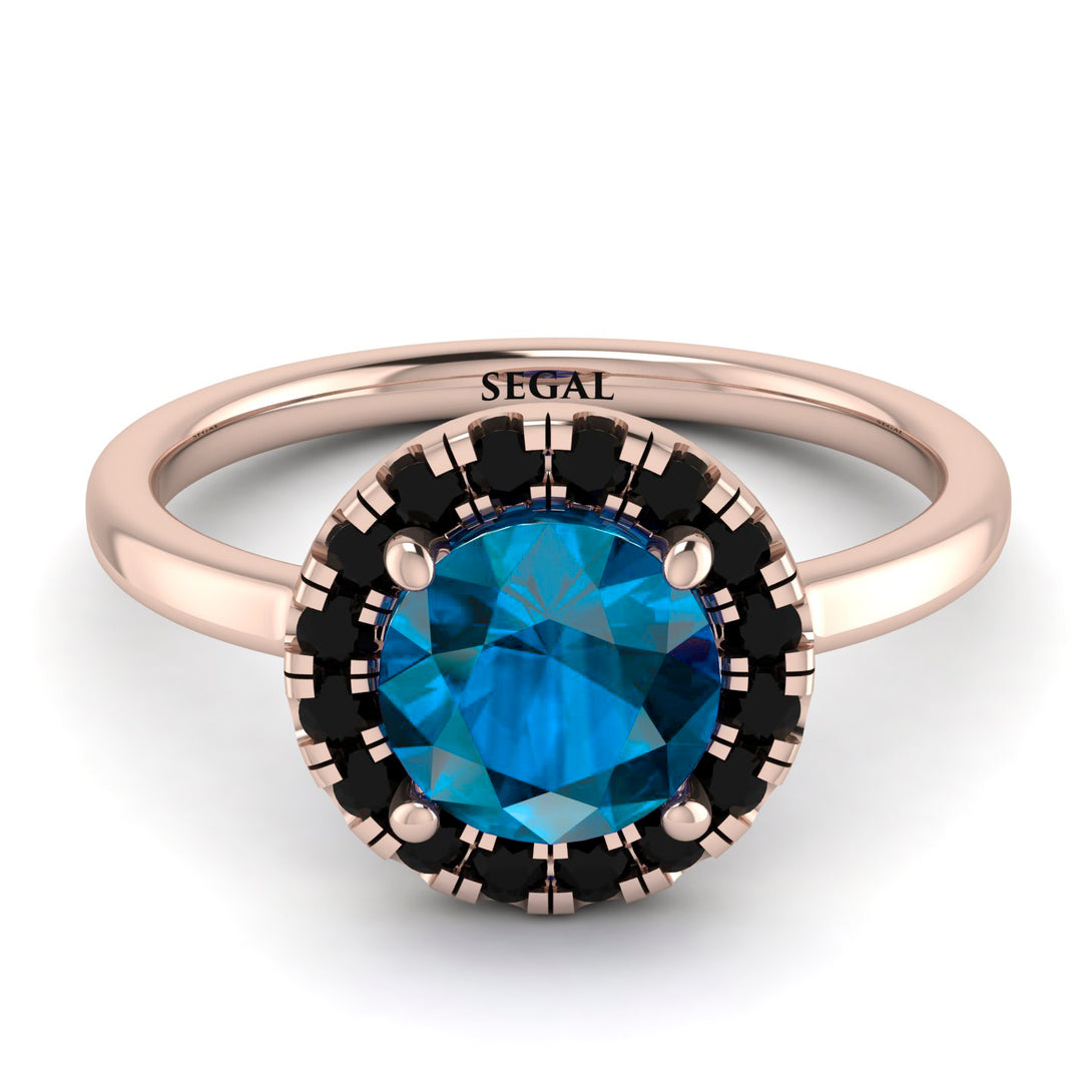 1ct Round Blue Topaz Engagement Ring - Natalia No. 508