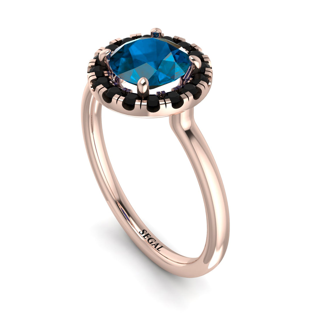 1ct Round Blue Topaz Engagement Ring - Natalia No. 508