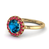 1ct Round Blue Topaz Engagement Ring - Natalia No. 510 image 1