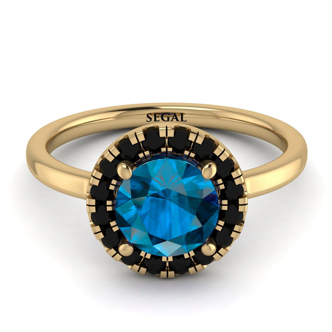 1ct Round Blue Topaz Engagement Ring - Natalia No. 507
