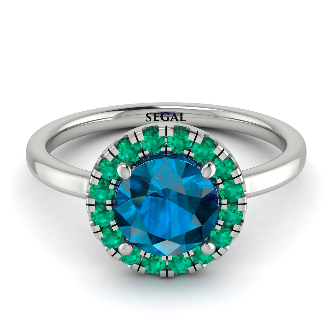 1ct Round Blue Topaz Engagement Ring - Natalia No. 506