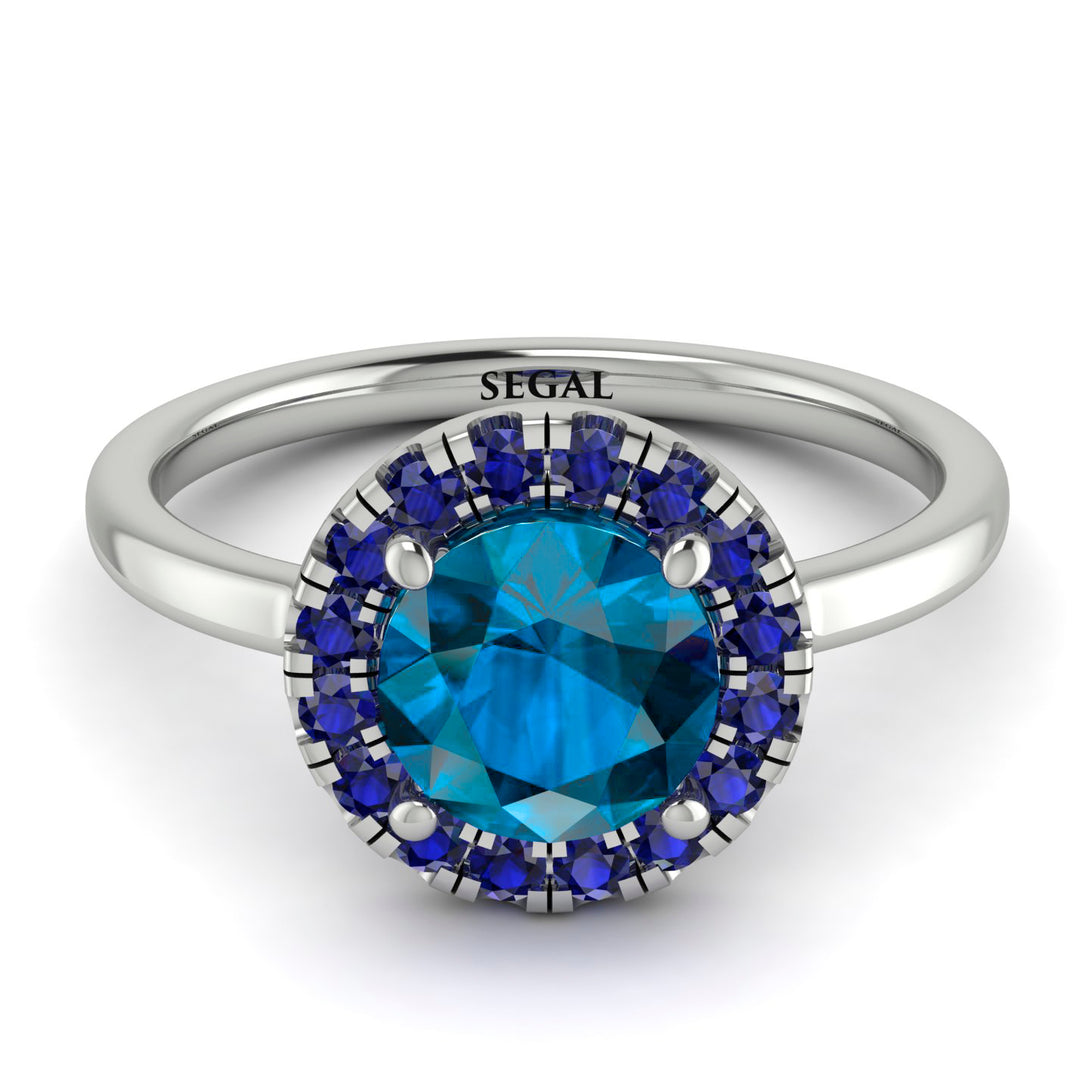 1ct Round Blue Topaz Engagement Ring - Natalia No. 515