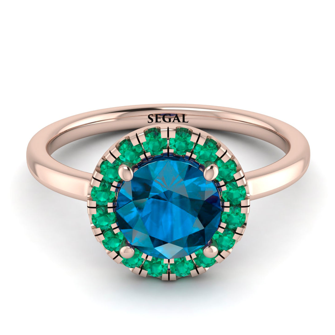1ct Round Blue Topaz Engagement Ring - Natalia No. 505