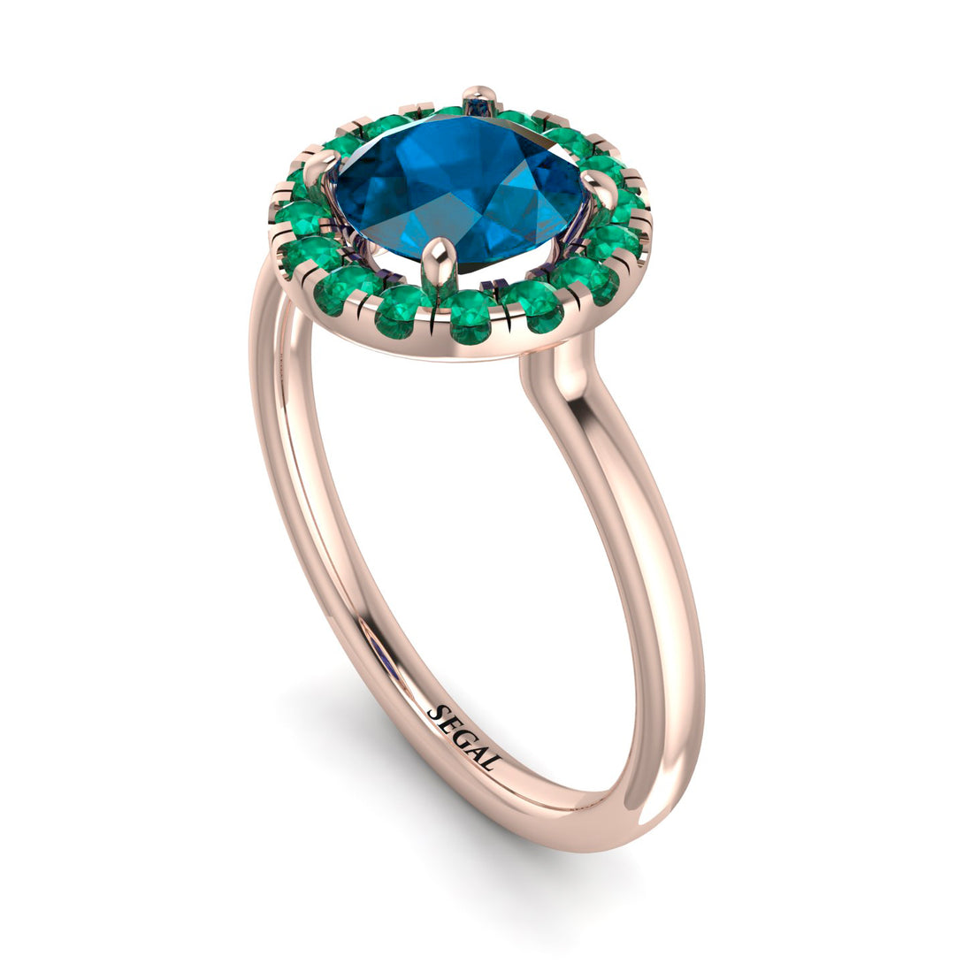 1ct Round Blue Topaz Engagement Ring - Natalia No. 505