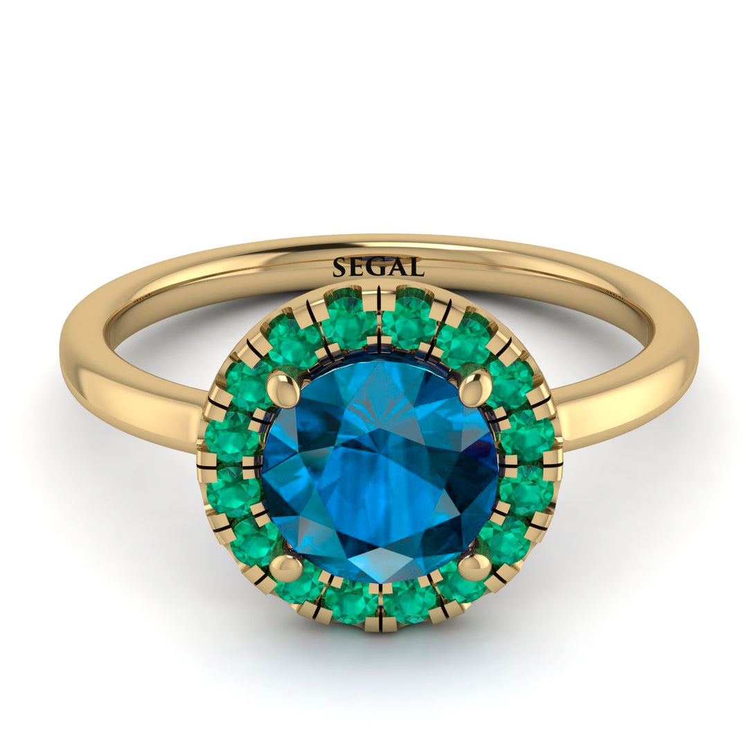 1ct Round Blue Topaz Engagement Ring - Natalia No. 504