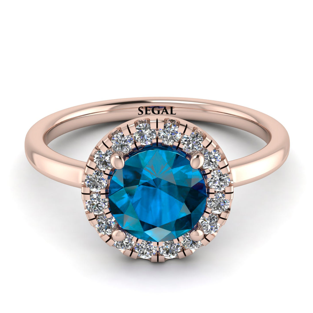 1ct Round Blue Topaz Engagement Ring - Natalia No. 502