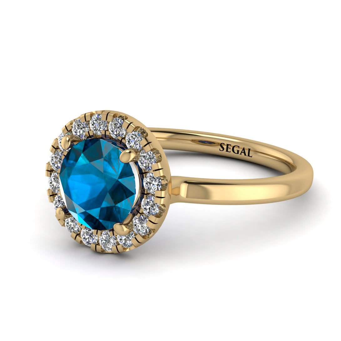 1ct Round Blue Topaz Engagement Ring - Natalia No. 501