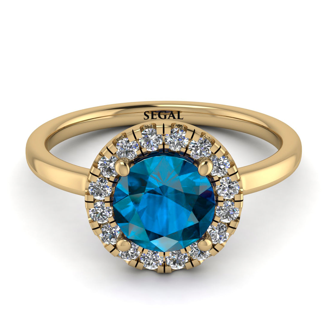 1ct Round Blue Topaz Engagement Ring - Natalia No. 501