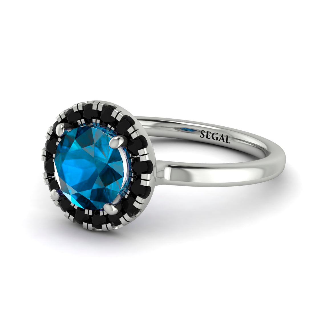 1ct Round Blue Topaz Engagement Ring - Natalia No. 509