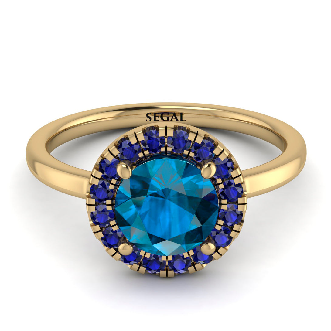 1ct Round Blue Topaz Engagement Ring - Natalia No. 513
