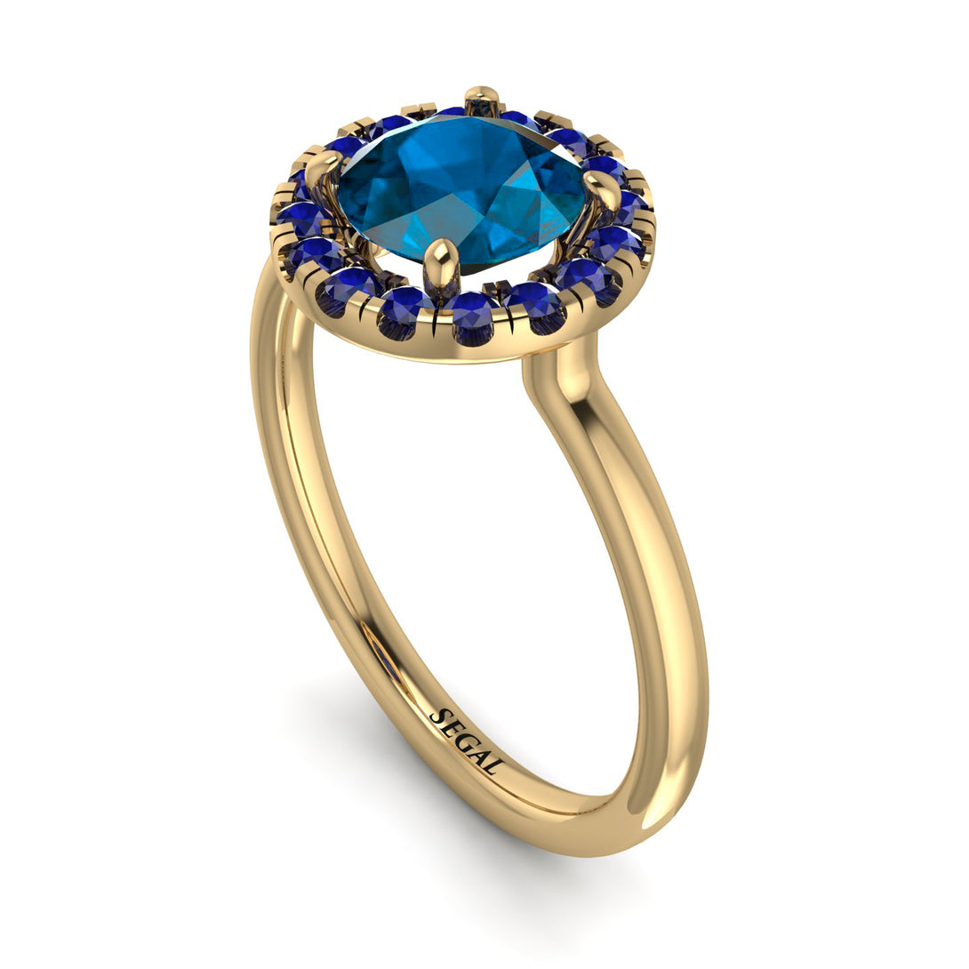 1ct Round Blue Topaz Engagement Ring - Natalia No. 513