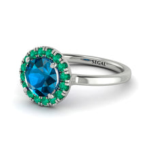 1ct Round Blue Topaz Engagement Ring - Natalia No. 506 image 1