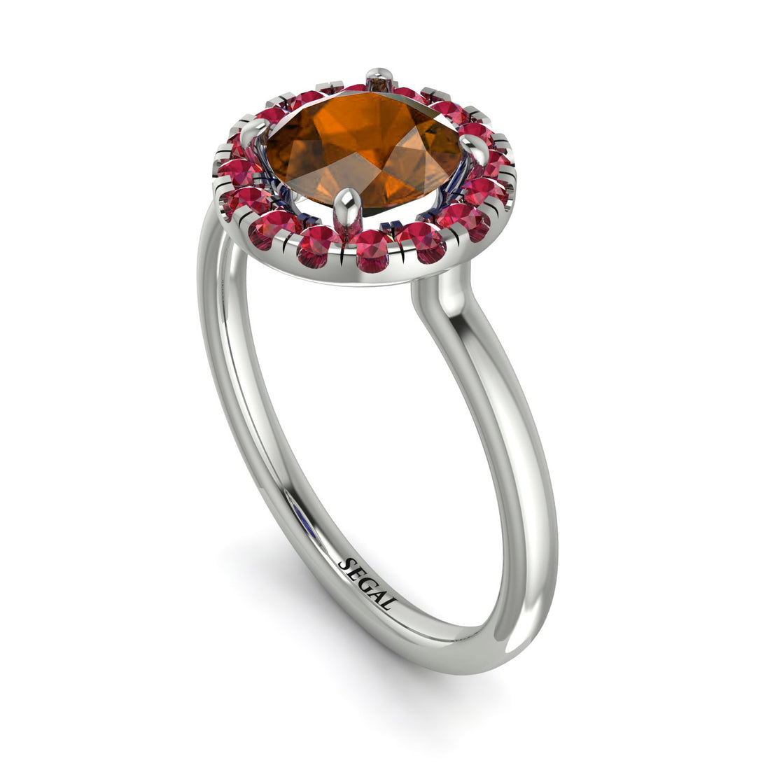 1ct Round Brown Diamond Engagement Ring - Natalia No. 1112