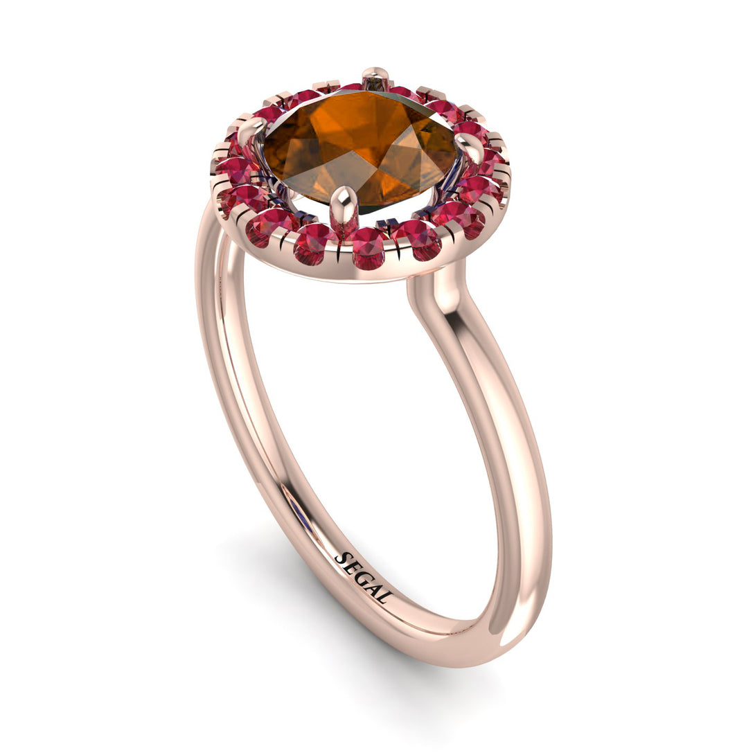 1ct Round Brown Diamond Engagement Ring - Natalia No. 1111