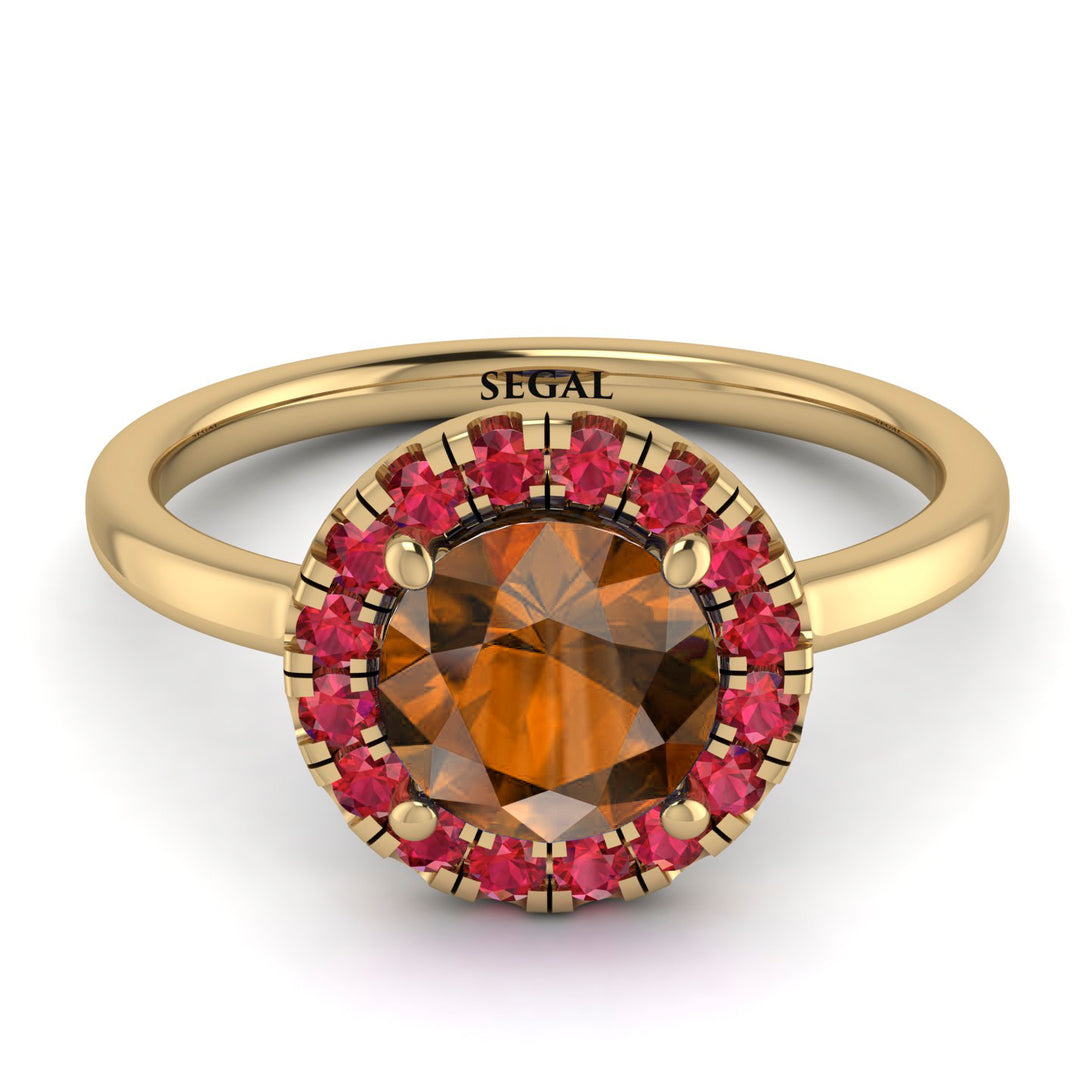1ct Round Brown Diamond Engagement Ring - Natalia No. 1110