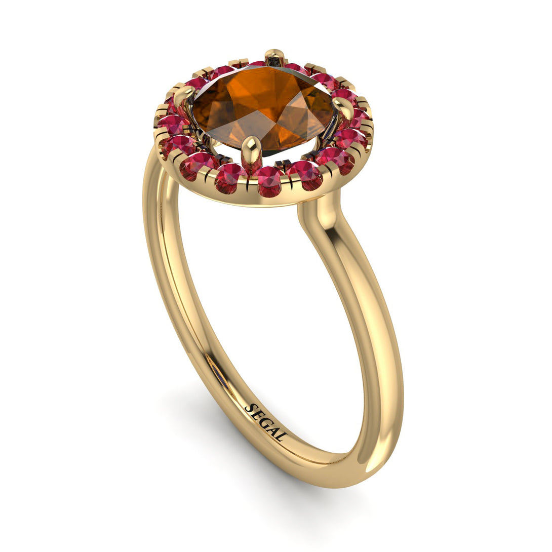 1ct Round Brown Diamond Engagement Ring - Natalia No. 1110