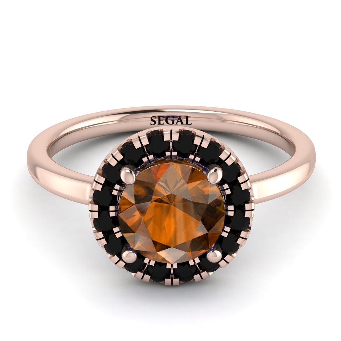1ct Round Brown Diamond Engagement Ring - Natalia No. 1108