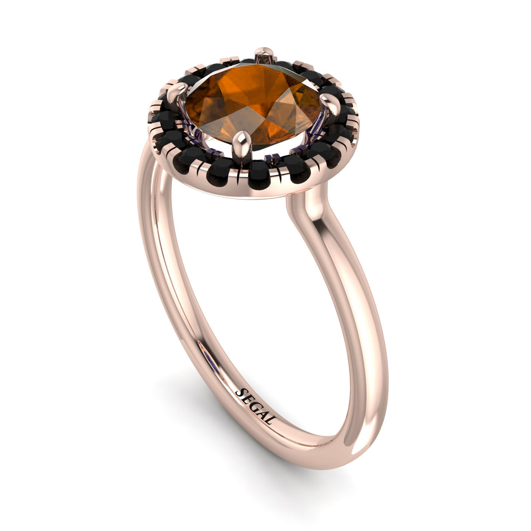 1ct Round Brown Diamond Engagement Ring - Natalia No. 1108