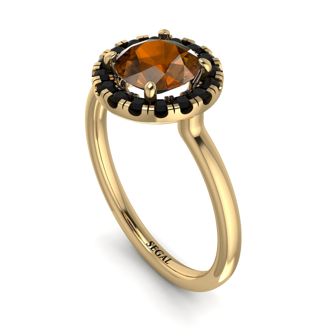1ct Round Brown Diamond Engagement Ring - Natalia No. 1107