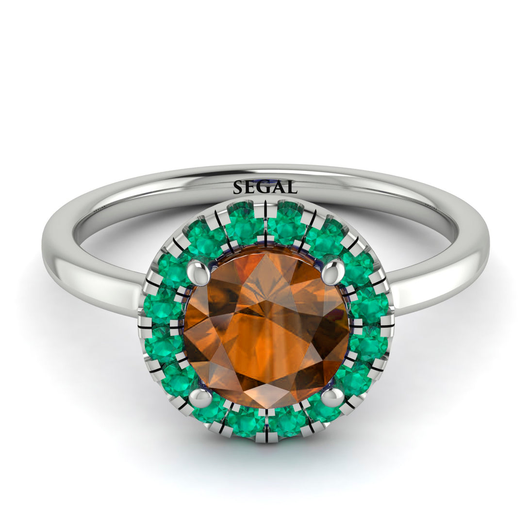 1ct Round Brown Diamond Engagement Ring - Natalia No. 1106