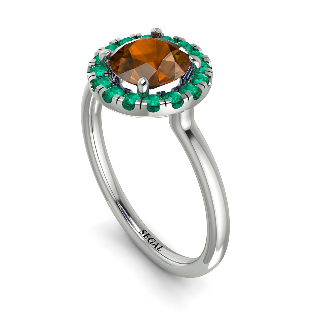 1ct Round Brown Diamond Engagement Ring - Natalia No. 1106