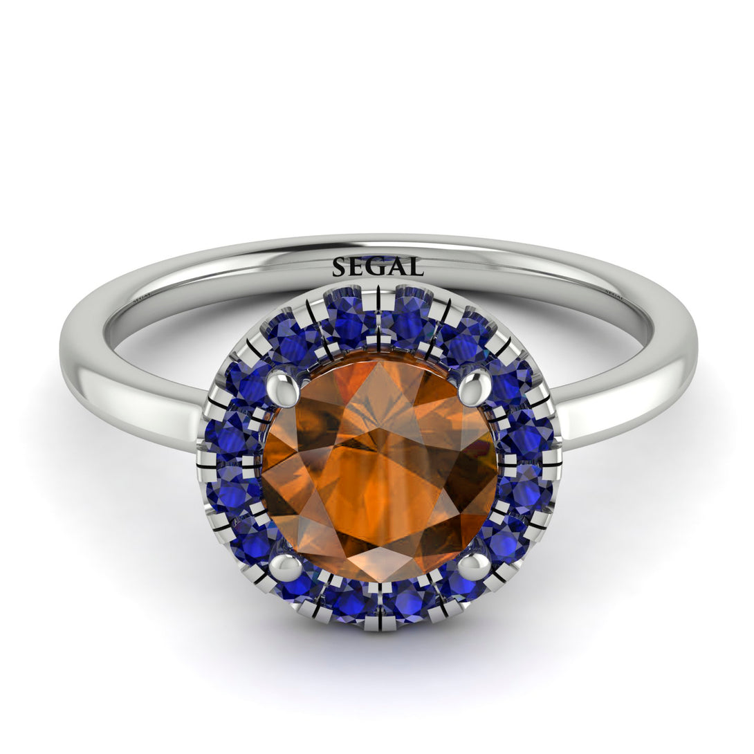 1ct Round Brown Diamond Engagement Ring - Natalia No. 1115