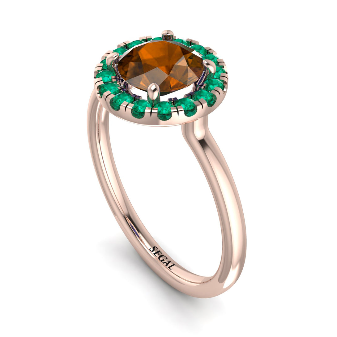 1ct Round Brown Diamond Engagement Ring - Natalia No. 1105