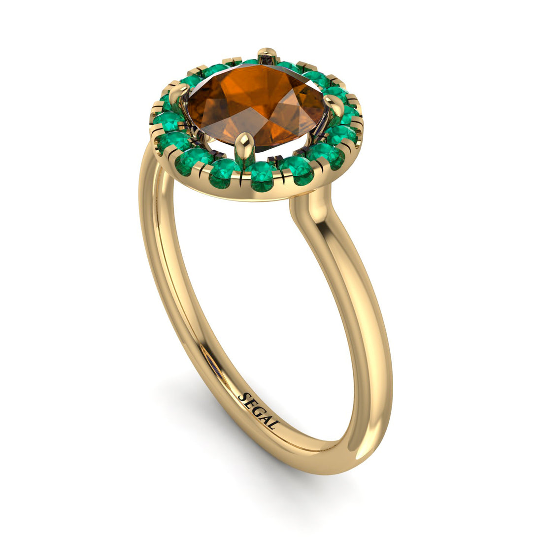 1ct Round Brown Diamond Engagement Ring - Natalia No. 1104