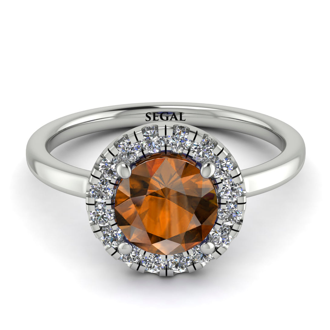1ct Round Brown Diamond Engagement Ring - Natalia No. 1103