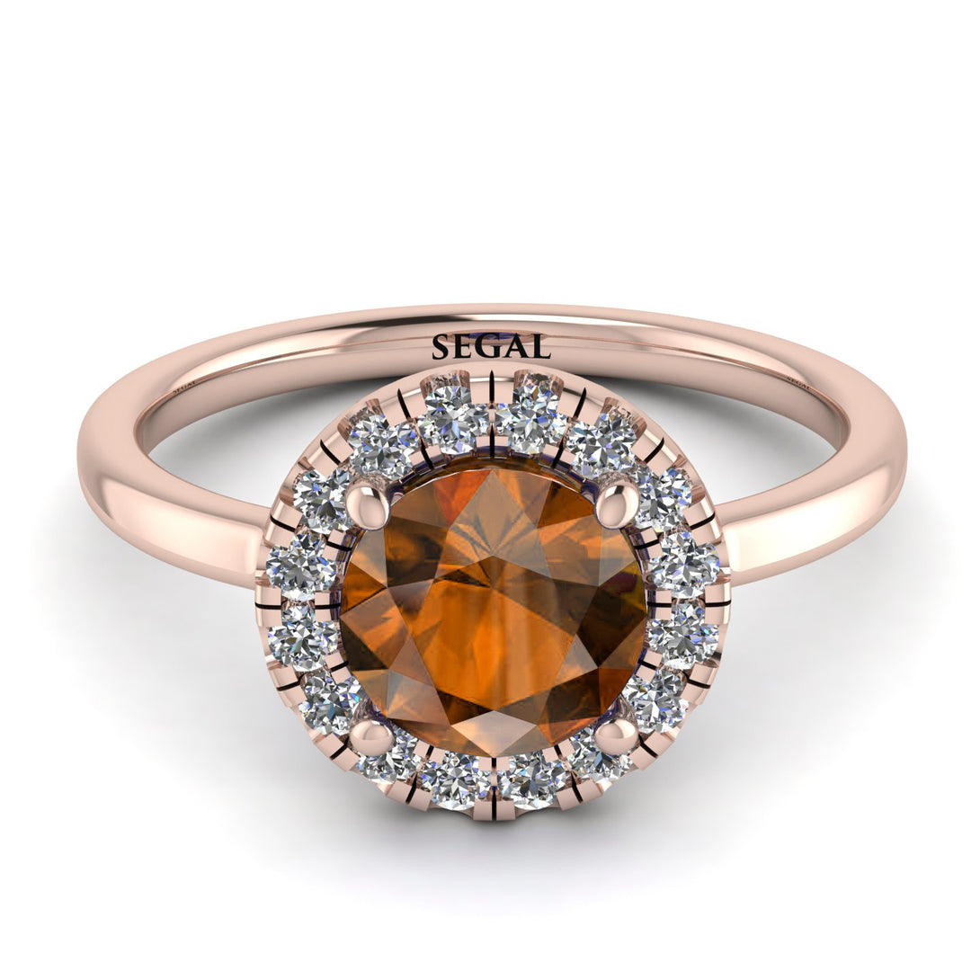 1ct Round Brown Diamond Engagement Ring - Natalia No. 1102